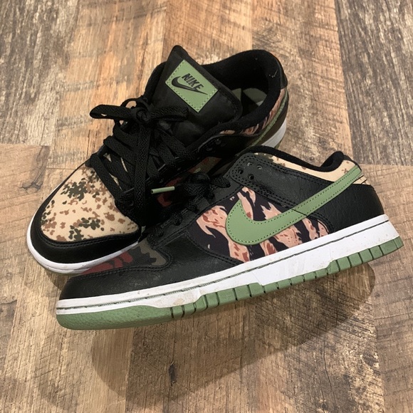 Nike Other - Nike Dunk Low Black Multi Camo Shoes Sneakers